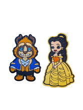 Beauty and the Beast Belle & Beast  Embroidered Iron On Sew On Patch - Twin Pack