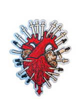Stabbing Heart Iron on Patch Brand New Sew on Patch Transfer Swords in heart