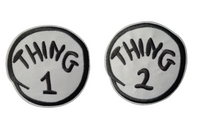 Thing 1 & Thing 2 Twin pack - Iron On patch Sew On transfer Badge Cat in the Hat