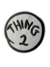 Thing 1 & Thing 2 Twin pack - Iron On patch Sew On transfer Badge Cat in the Hat