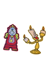 Beauty and the Beast Lumiere & Cogsworth twin pack Iron On Patch Sew On Transfer