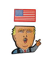 Donald Trump & USA Flag Iron On patch Sew On transfer Badge Twin Pack