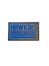 Hawkins Police & Power and Light Badge Iron On patch Sew On transfer - Twin Pack