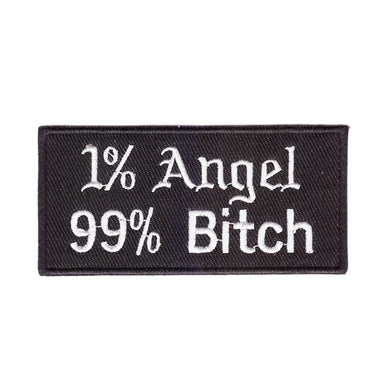 1% Angel 99% Bitch Words Slogan Motorcycle Biker Patch Iron On Patch sew on transfer