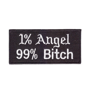 1% Angel 99% Bitch Words Slogan Motorcycle Biker Patch Iron On Patch sew on transfer
