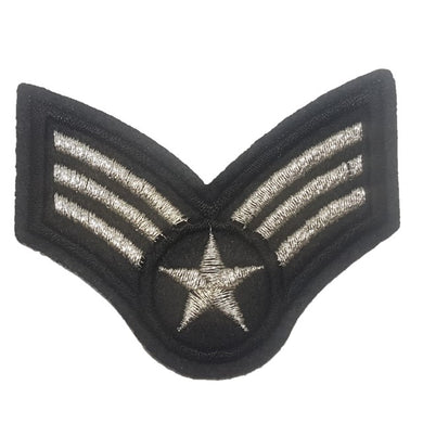 silver airforce Sargent stripes iron on patch sew on transfer