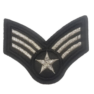 silver airforce Sargent stripes iron on patch sew on transfer