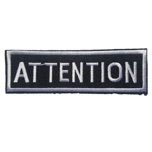ATTENTION Words Slogan Motorcycle Biker Patch Iron On Patch sew on transfer