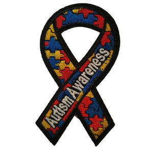 Autism Awareness Ribbon Iron On Patch Sew On Transfer