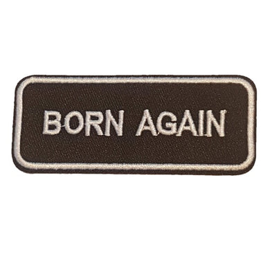 Born Again Words Text Iron On Patch Sew on Transfer