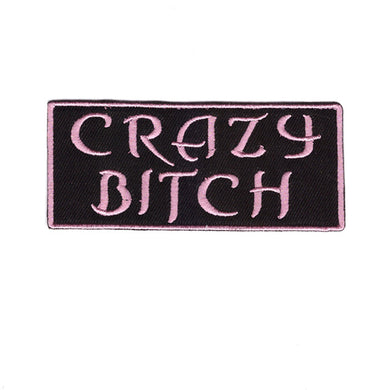 Crazy Bitch Words Slogan Motorcycle Biker Patch Iron On Patch sew on transfer