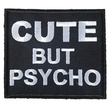 Cute But Psycho Words Slogan Motorcycle Biker Patch Iron On Patch sew on transfer