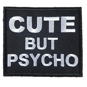 Cute But Psycho Words Slogan Motorcycle Biker Patch Iron On Patch sew on transfer
