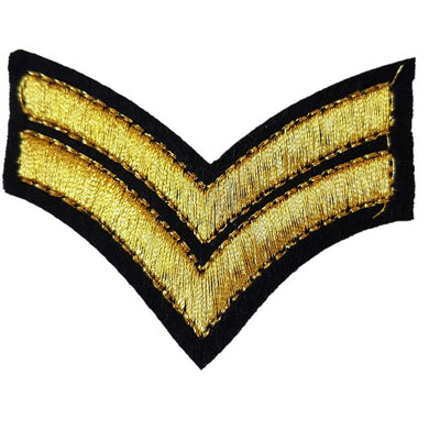 stitched corporal striped chevrons iron on patch sew on transfer