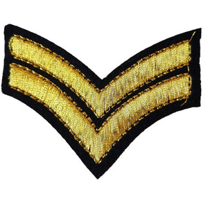 stitched corporal striped chevrons iron on patch sew on transfer