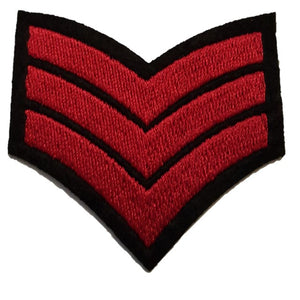 Red Sargent stripes Sargent chevrons iron on patch sew on transfer