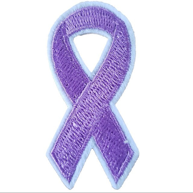 Purple Alzheimer's Dementia Ribbon Iron On Patch Sew On Transfer