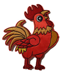 Red & Yellow Rooster Chicken Iron On Patch Sew on transfer