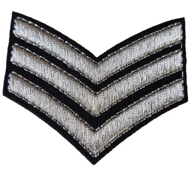 silver stitched Sargent iron on patch iron on patch sew on transfer