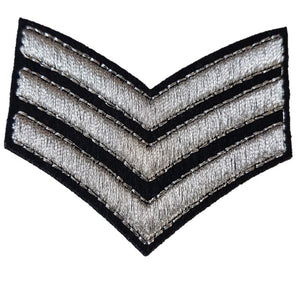 silver stitched Sargent iron on patch iron on patch sew on transfer