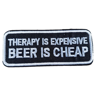 Therapy is Expensive BEER is cheap Words Slogan Motorcycle Biker Patch Iron On Patch sew on transfer