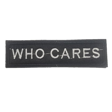 WHO CARES Words Slogan Motorcycle Biker Patch Iron On Patch sew on transfer