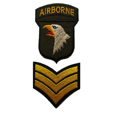 101st airborne rangers and yellow Sargent Twin pack of iron on patches