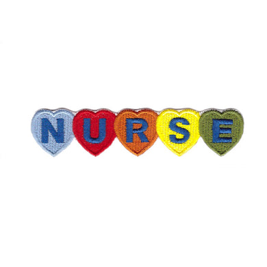 Nurse word each letter in a heart iron on patch sew on transfer