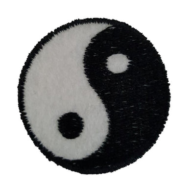 Small White Yin and Yang Iron On Patch Sew On Transfer